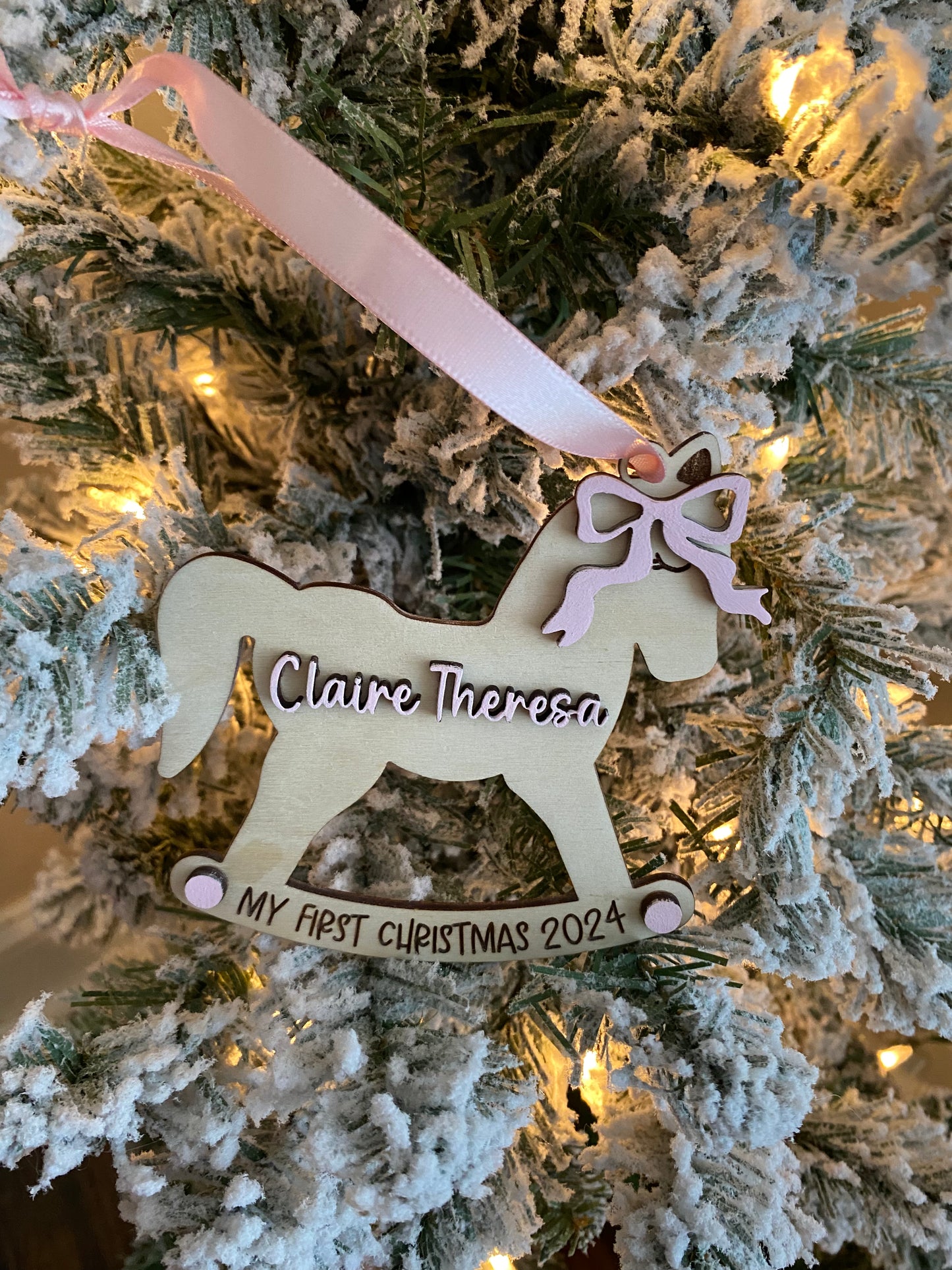 Babys First Christmas Rocking Horse Ornament 2025