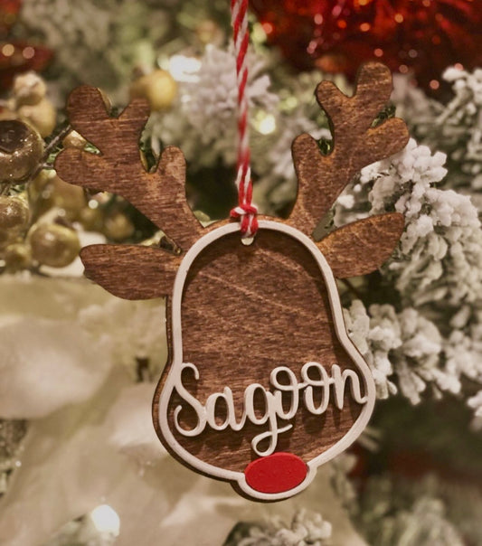 Personalized Reindeer Ornament