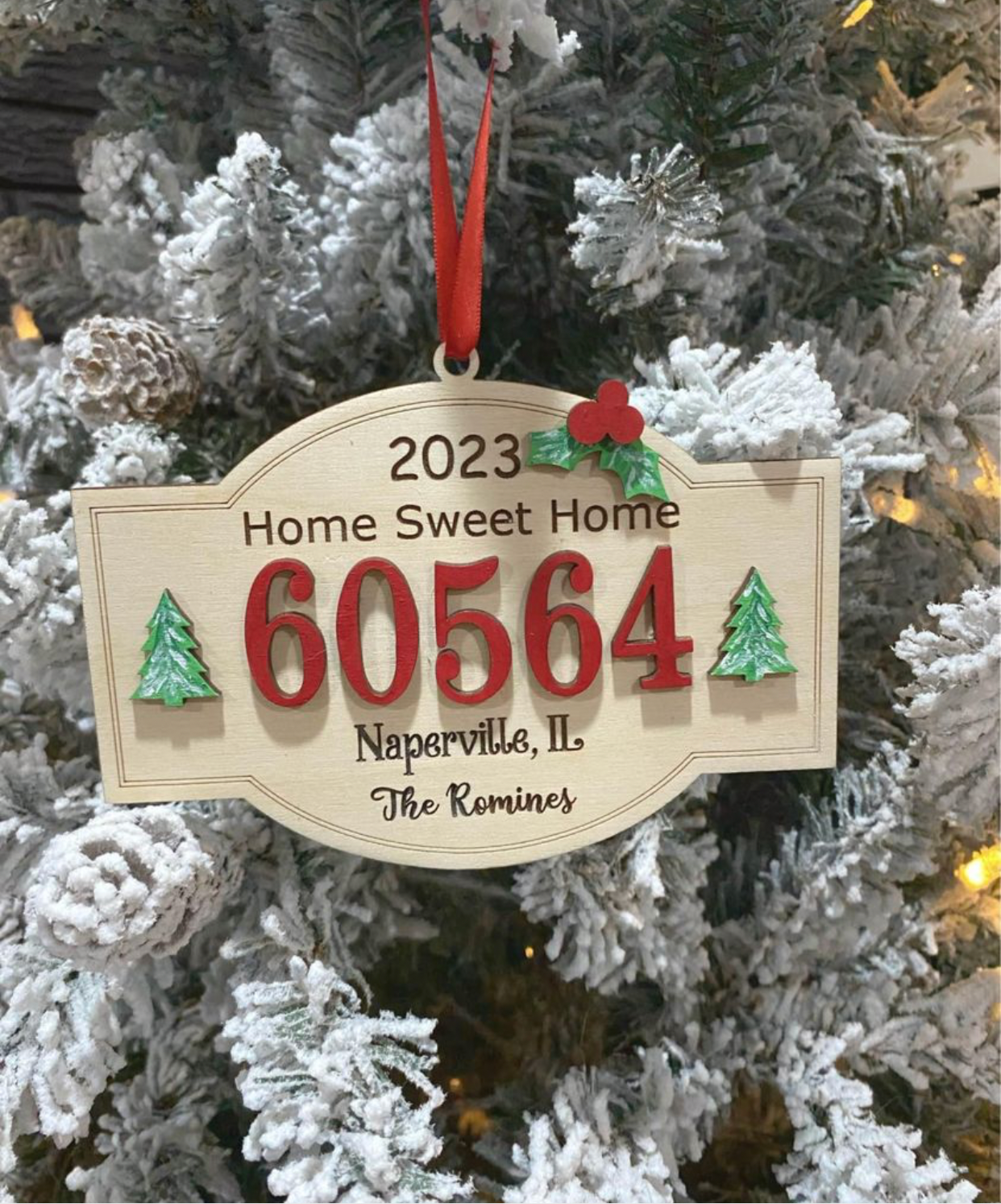2025 Custom Zip Code Ornament - Personalized Location Keepsake - Hometown Christmas Decoration