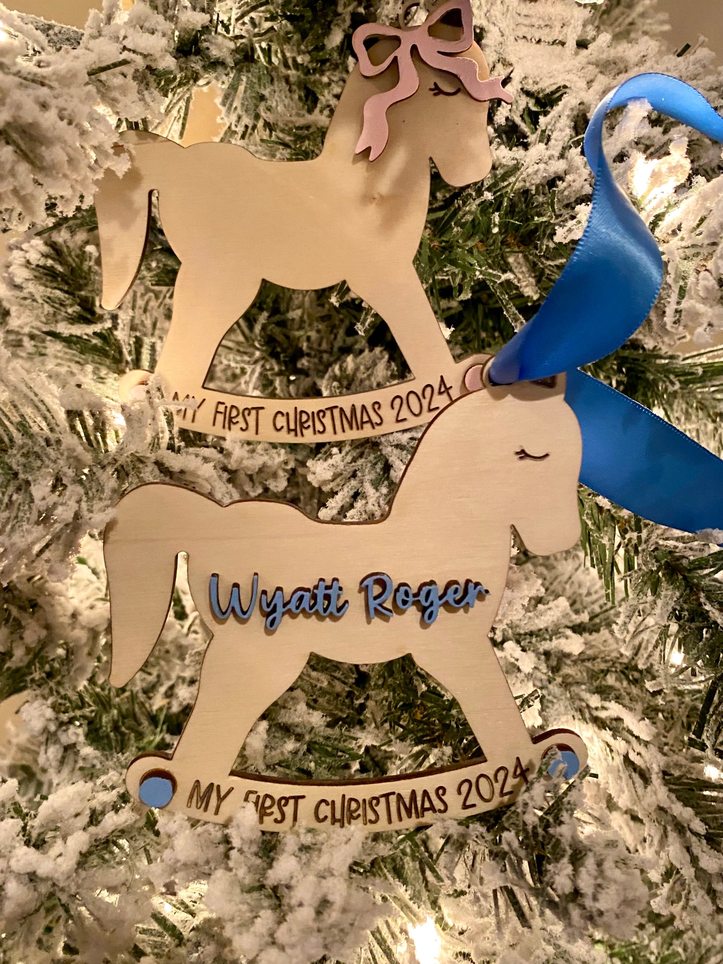 Babys First Christmas Rocking Horse Ornament 2025